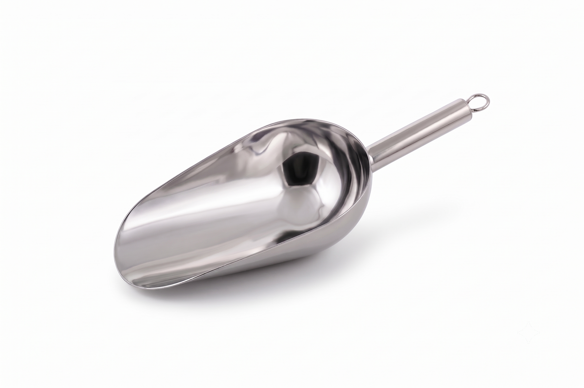 Round stainless steel 18/8 food scoop 300 ml