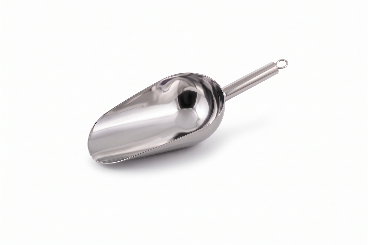 Round stainless steel 18/8 food scoop 150 ml