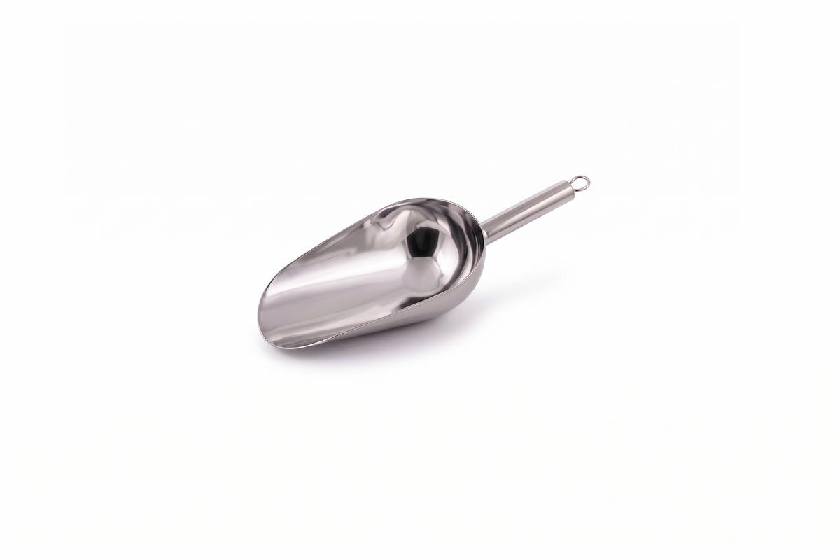 Round stainless steel 18/8 food scoop 50 ml