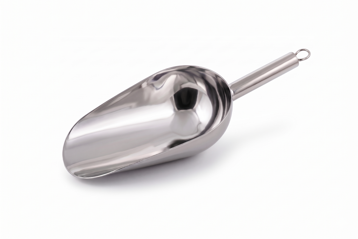 Round stainless steel 18/8 food scoop 350 ml