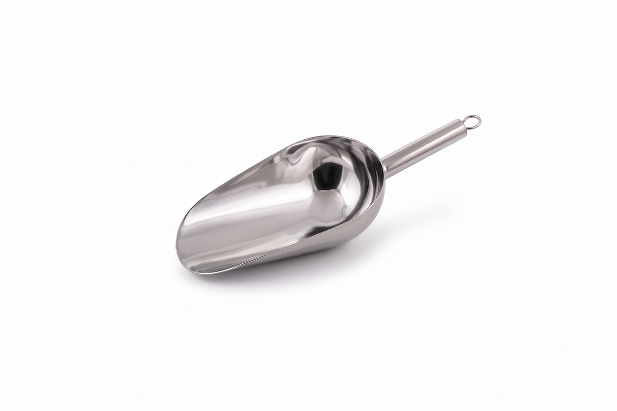 Round stainless steel 18/8 food scoop 70 ml