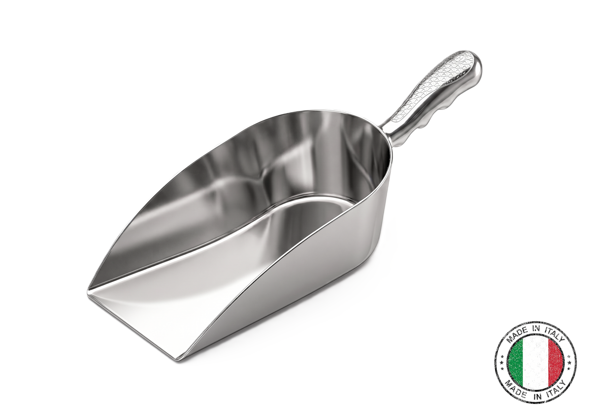Flat aluminium food scoop 750 ml