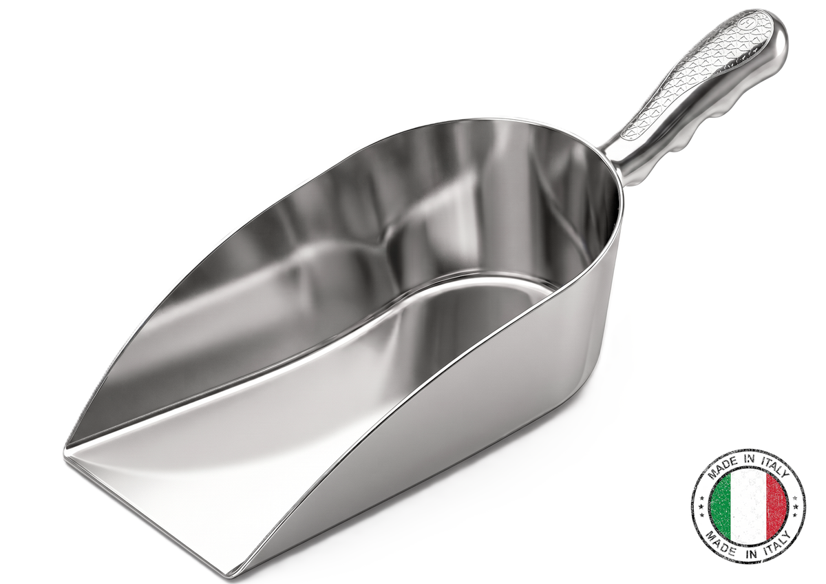 Flat aluminium food scoop 1500 ml