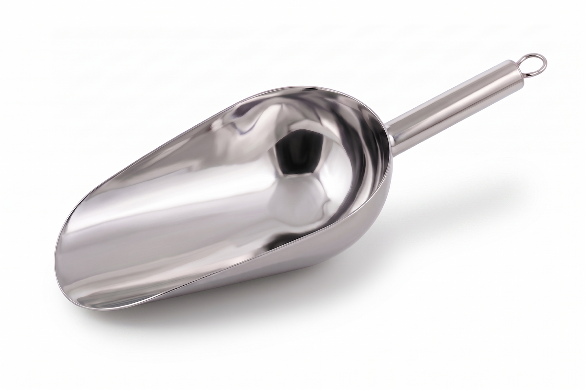 Round stainless steel 18/8 food scoop 650 ml