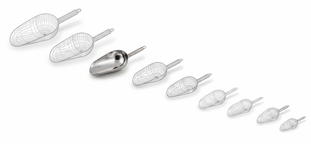 Pelle à ingrédients ronde inox 18/8 500 ml