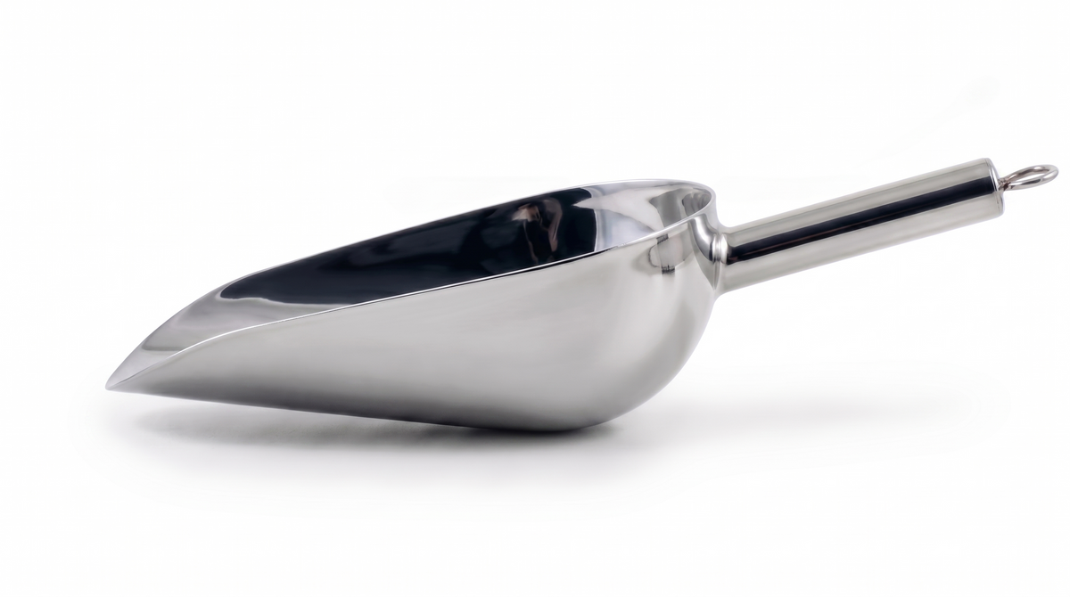 Round stainless steel 18/8 food scoop 350 ml