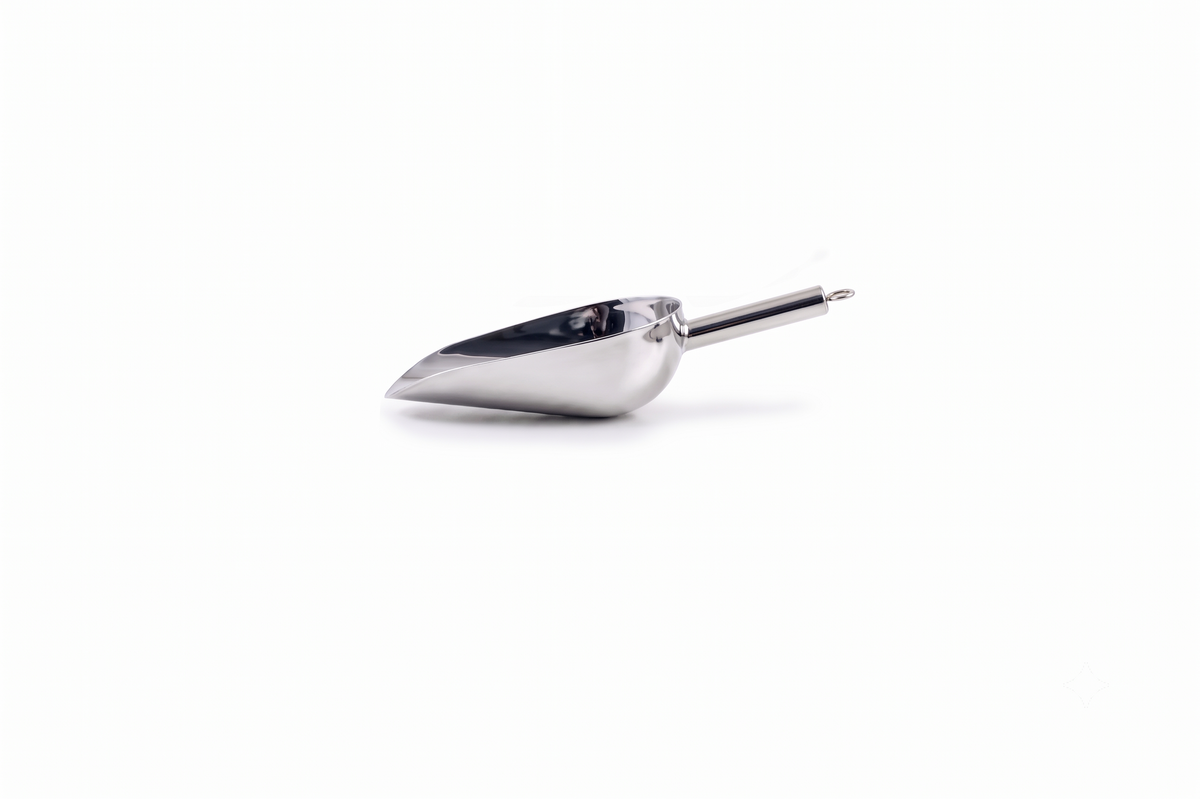 Round stainless steel 18/8 food scoop 50 ml