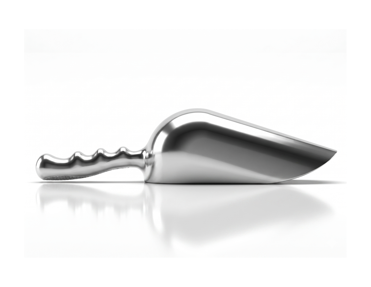 Round aluminium food scoop 1550 ml