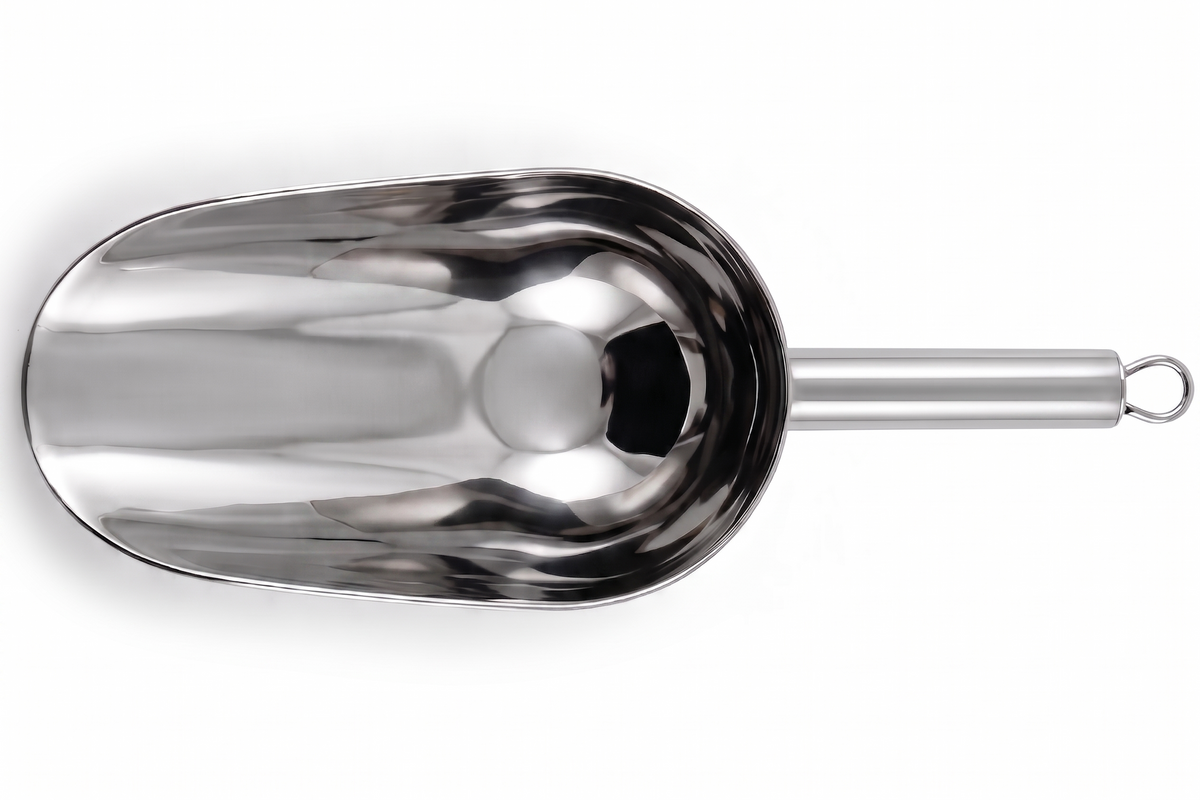 Round stainless steel 18/8 food scoop 950 ml