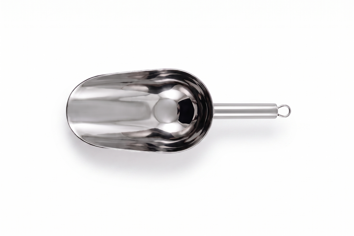 Round stainless steel 18/8 food scoop 300 ml
