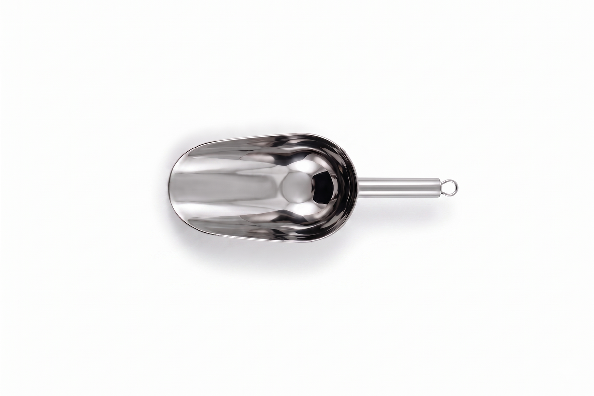 Round stainless steel 18/8 food scoop 70 ml