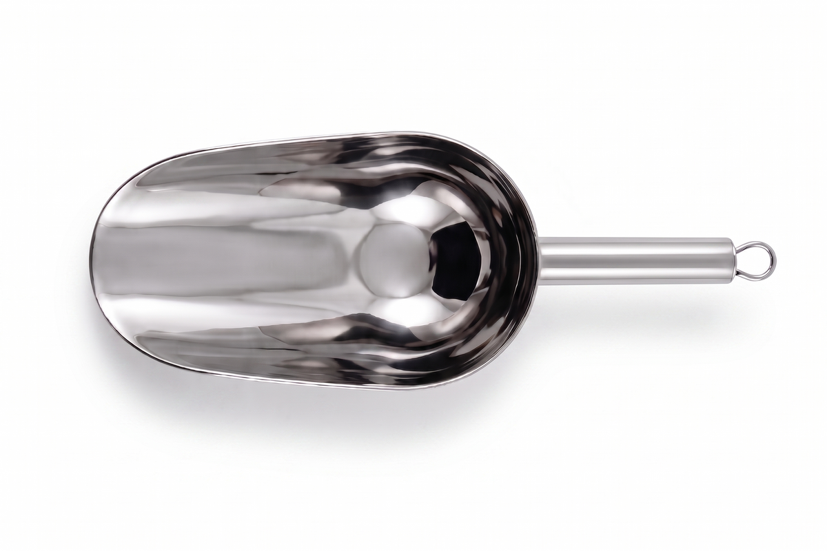 Round stainless steel 18/8 food scoop 650 ml