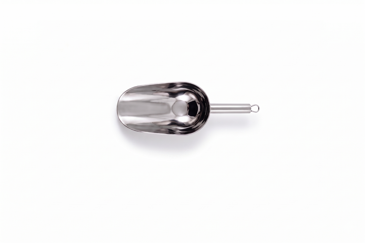 Round stainless steel 18/8 food scoop 50 ml