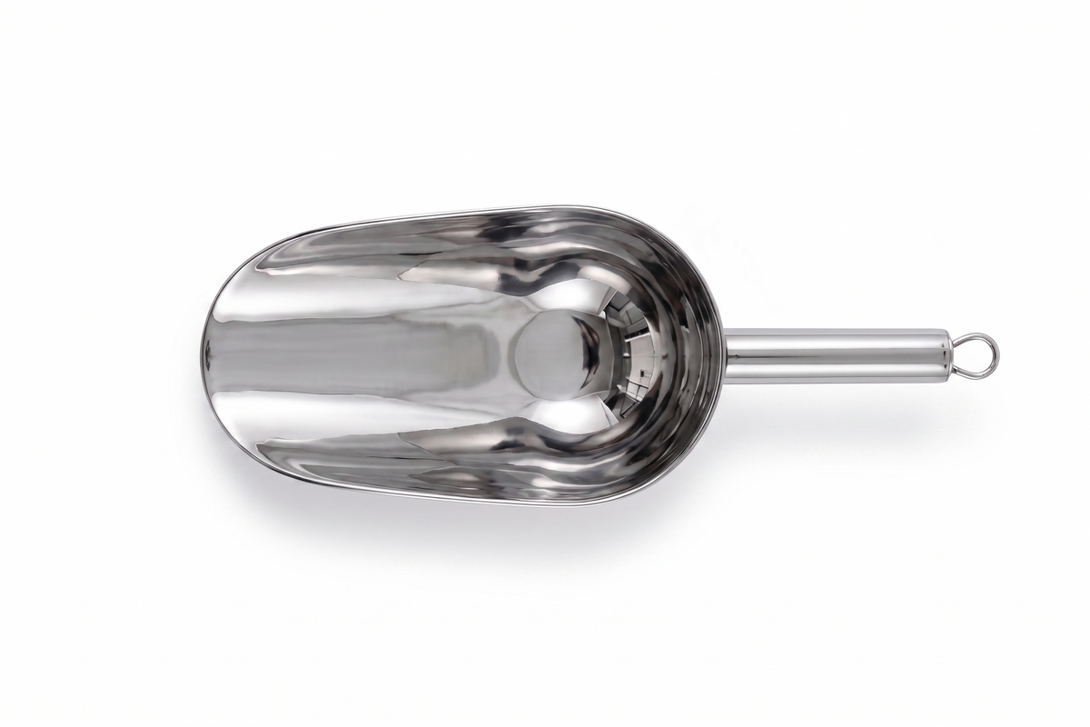 Round stainless steel 18/8 food scoop 500 ml