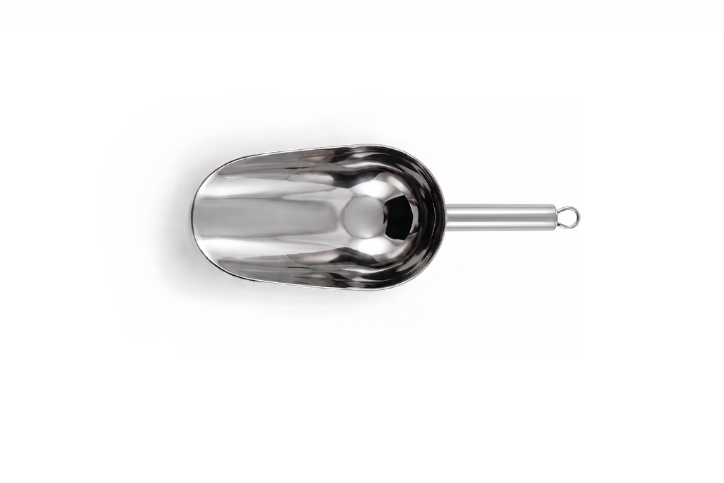 Round stainless steel 18/8 food scoop 150 ml
