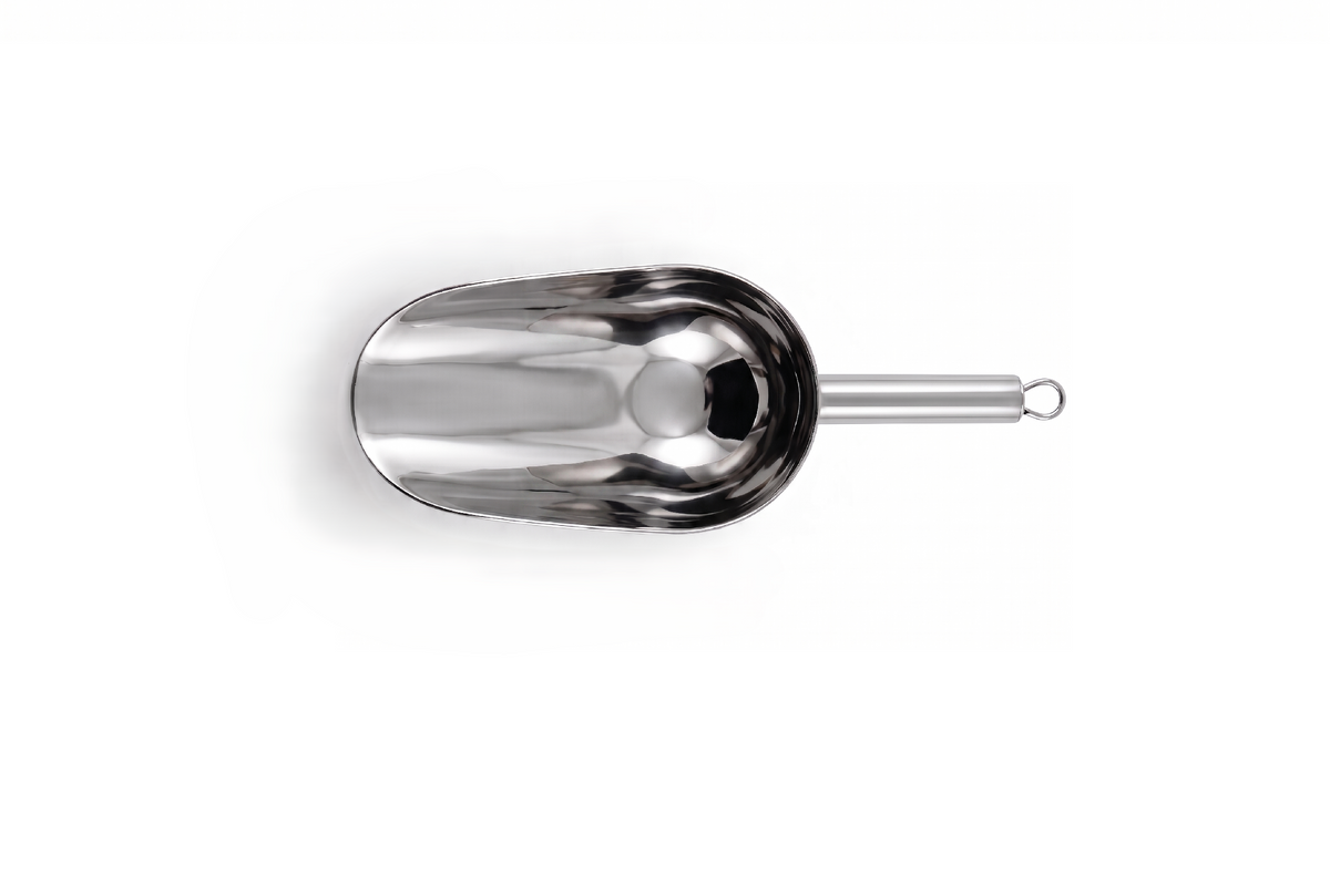 Round stainless steel 18/8 food scoop 150 ml