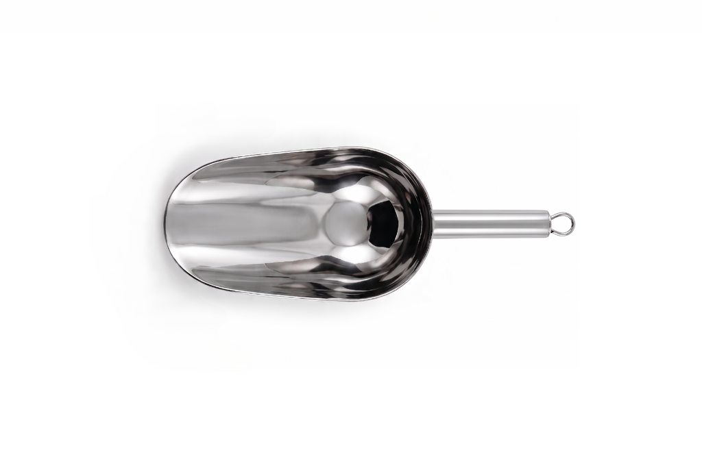 Round stainless steel 18/8 food scoop 250 ml