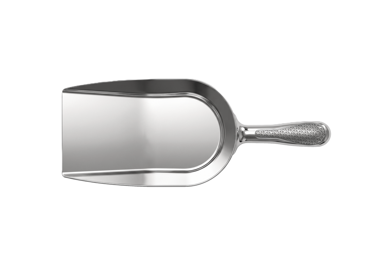 Flat aluminium food scoop 750 ml