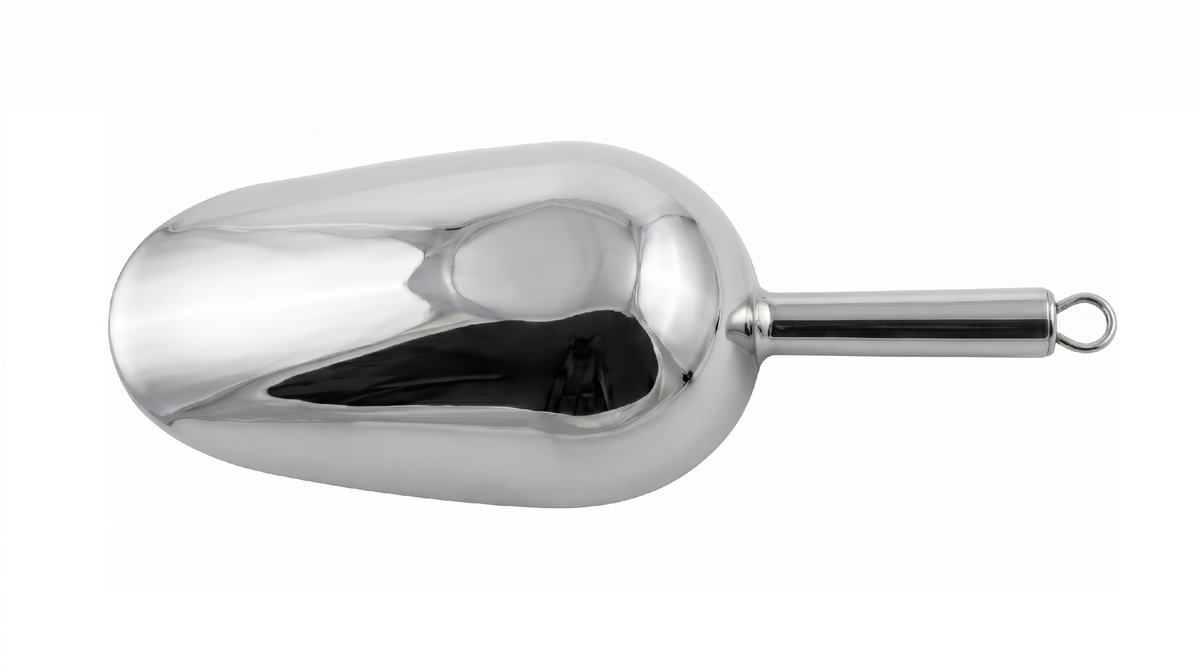 Round stainless steel 18/8 food scoop 650 ml