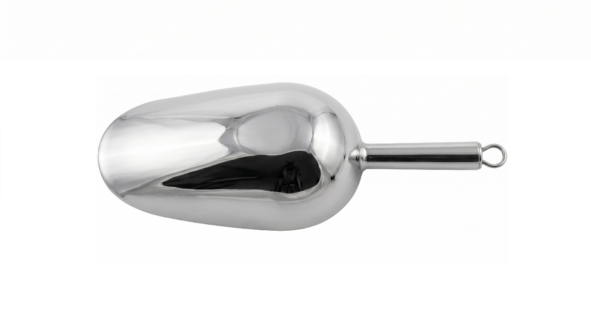 Round stainless steel 18/8 food scoop 350 ml