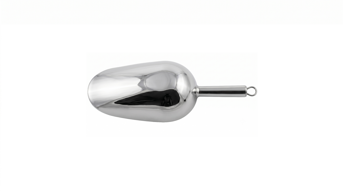 Round stainless steel 18/8 food scoop 70 ml