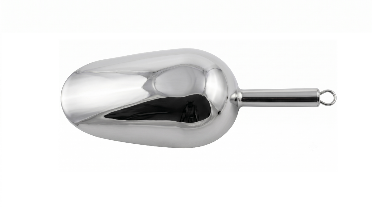 Round stainless steel 18/8 food scoop 500 ml