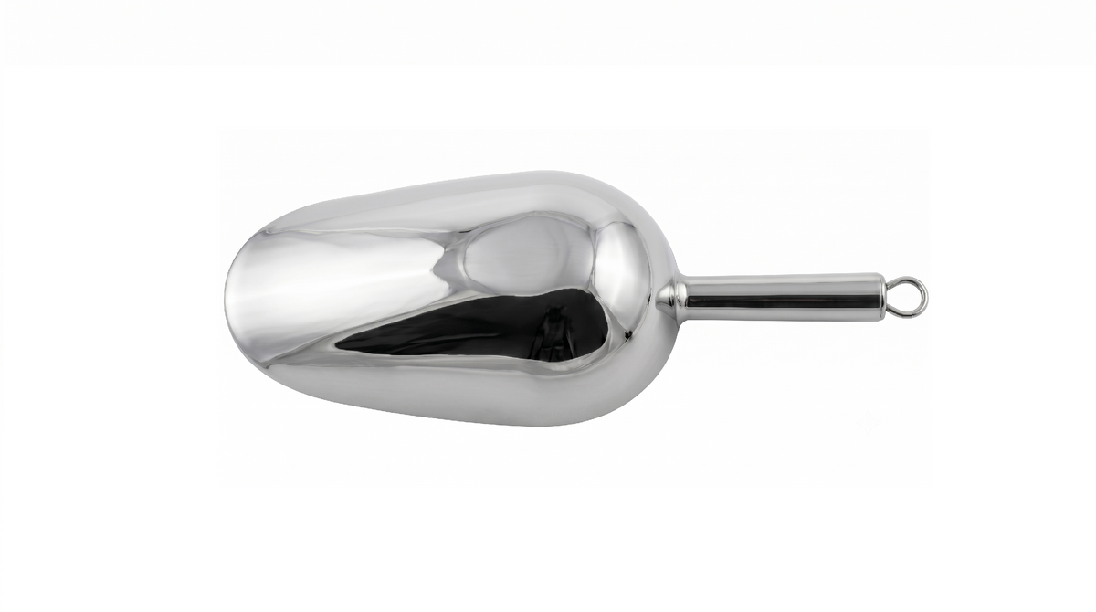 Round stainless steel 18/8 food scoop 300 ml