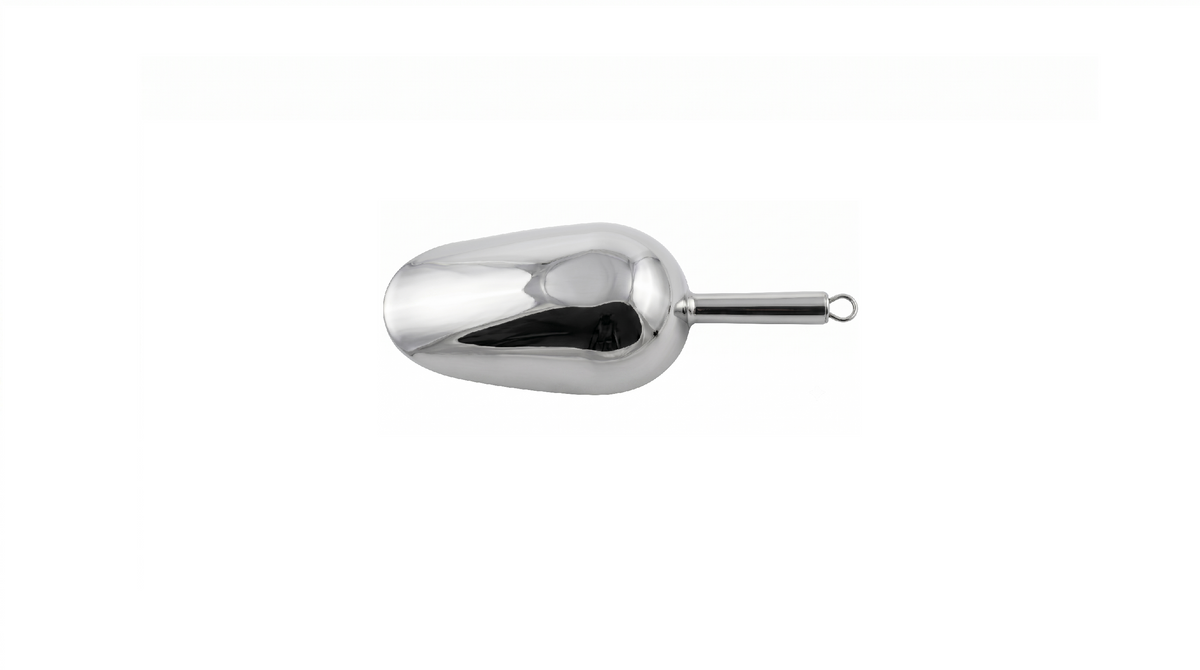Round stainless steel 18/8 food scoop 50 ml