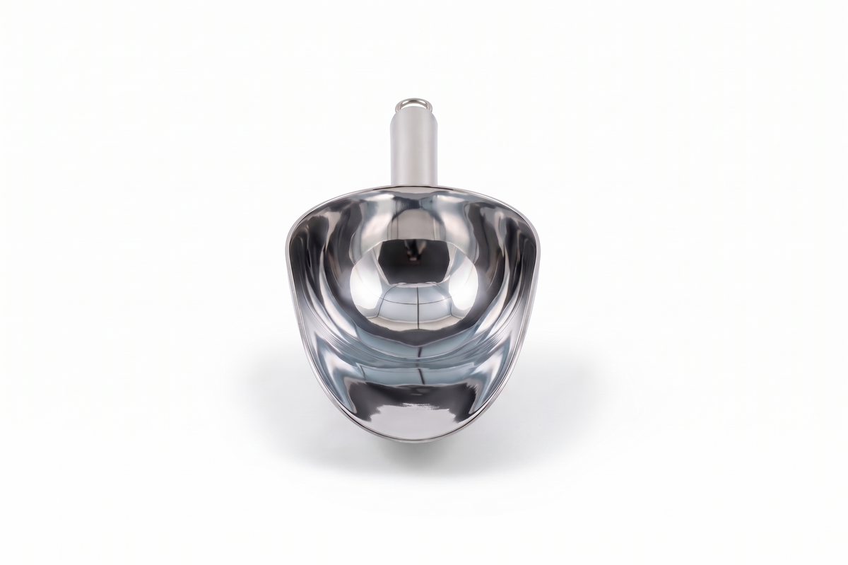 Round stainless steel 18/8 food scoop 350 ml