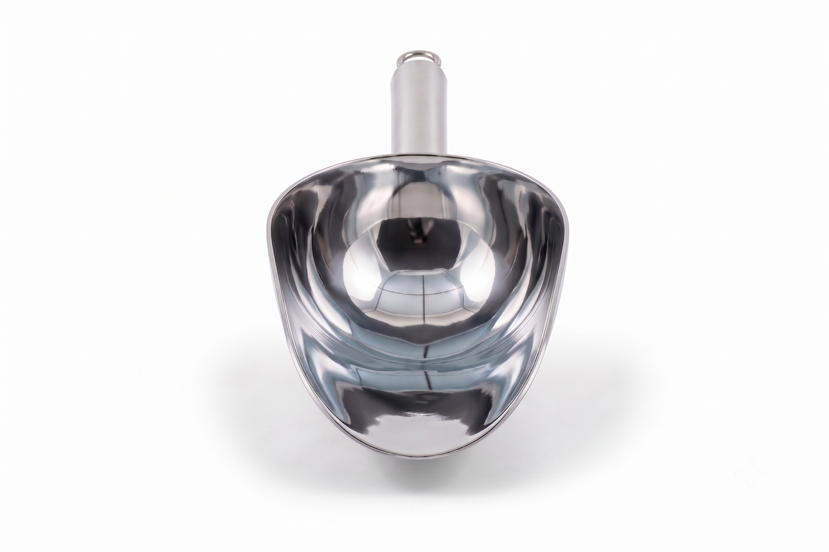 Round stainless steel 18/8 food scoop 650 ml