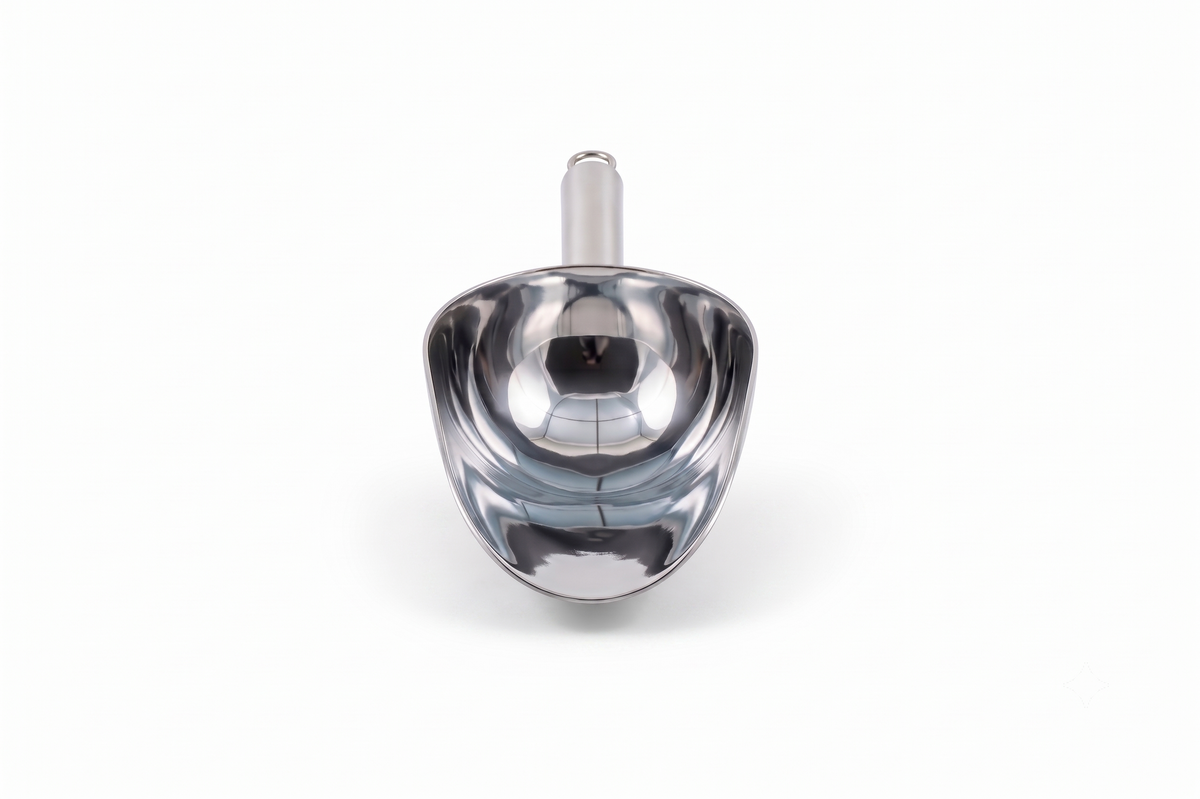 Round stainless steel 18/8 food scoop 300 ml