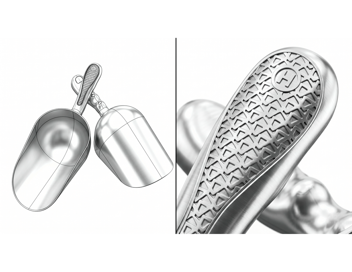 Round aluminium food scoop 2600 ml