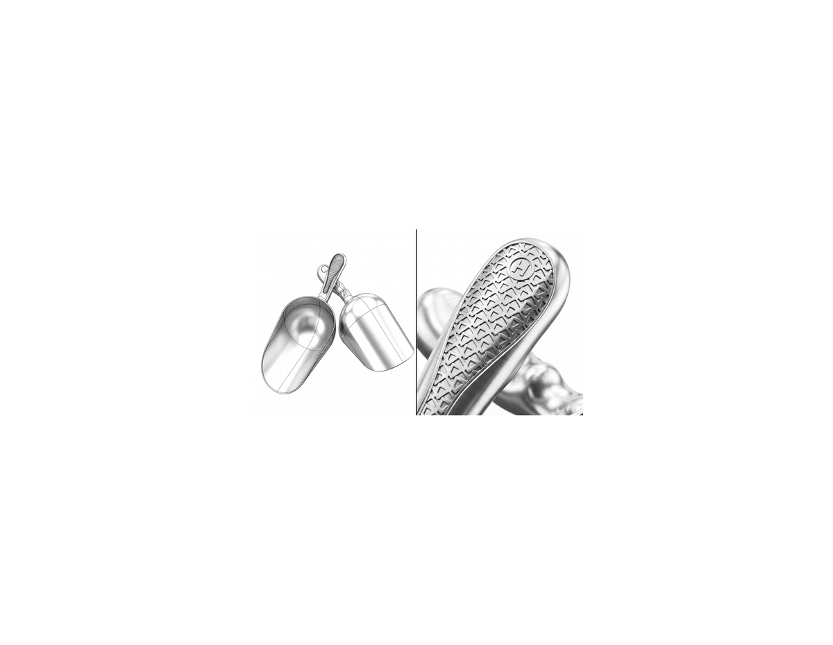 Round aluminium food scoop 160 ml
