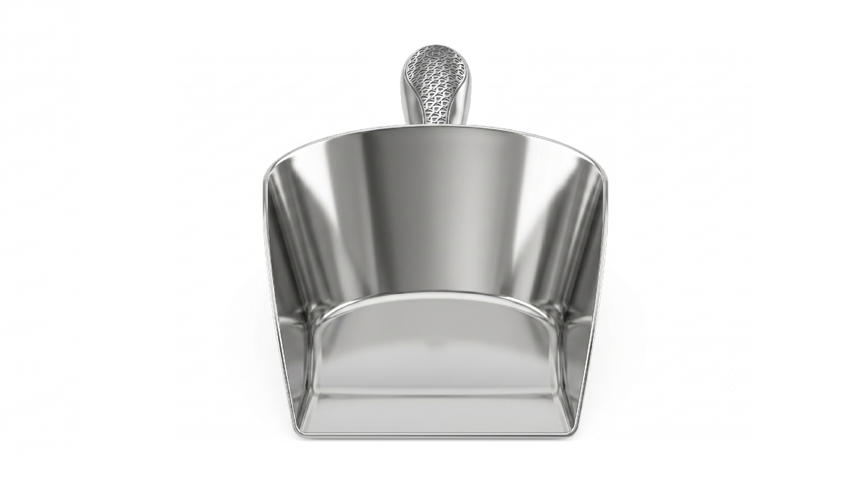 Flat aluminium food scoop 1500 ml